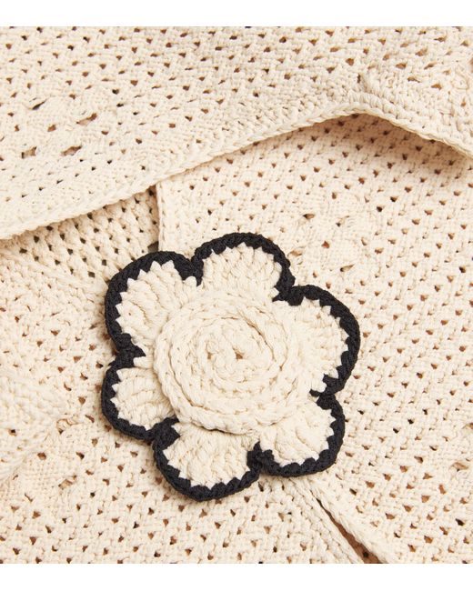 Sandro Natural Crochet Cardigan