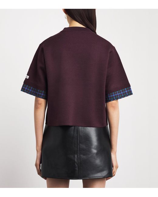 Claudie Pierlot Purple Knitted Funnel-Neck Sweater Top