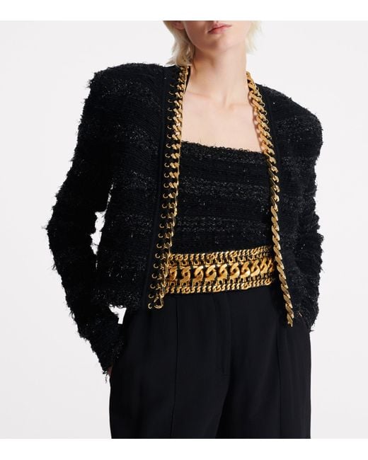 Balmain Black Chain-Detail Jacket