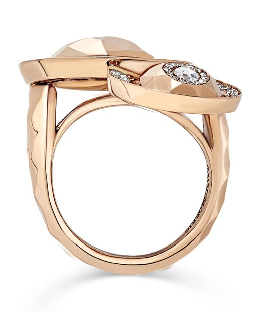 David Morris Metallic Rose And Diamond Rose Cut Forever Ring