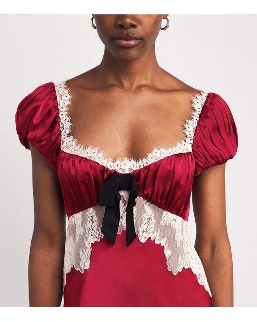 open lace back dress Mythical Goddess Gown in Scarlet Red