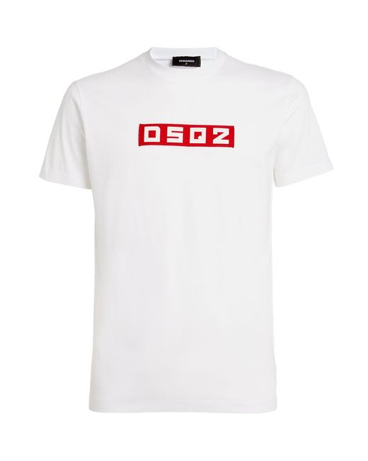 DSquared² White Logo Print T-shirt for men