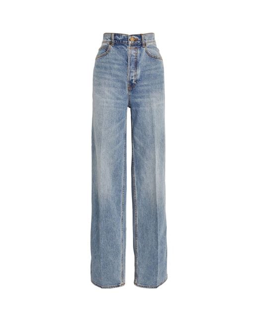 Zimmermann Blue High-rise Wide-leg Jeans