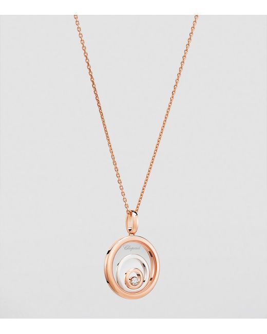 Chopard Metallic Rose And Diamond Happy Spirit Necklace