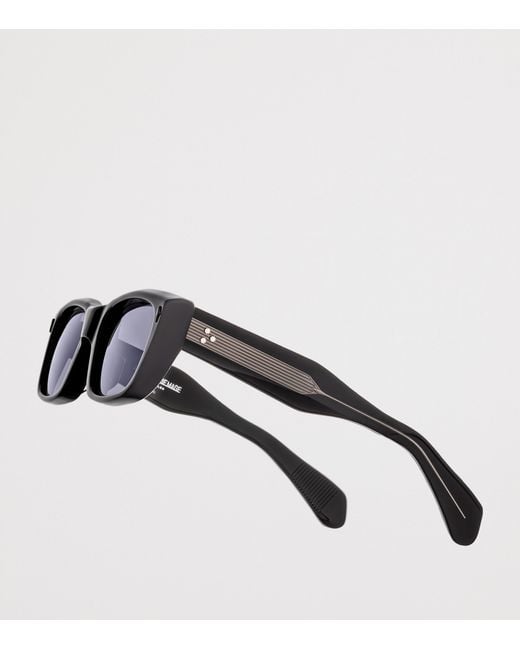 Jacques Marie Mage Black Corniche Rectangle Sunglasses