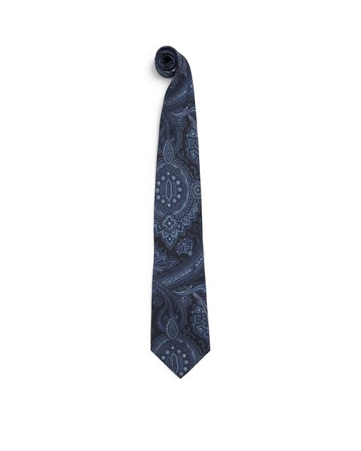 Ralph Lauren Blue Mulberry Paisley Silk Tie for men