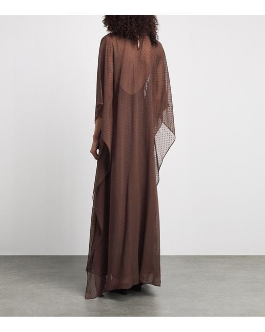 Taller Marmo Brown Silk-Blend Muscat Kaftan Maxi Dress