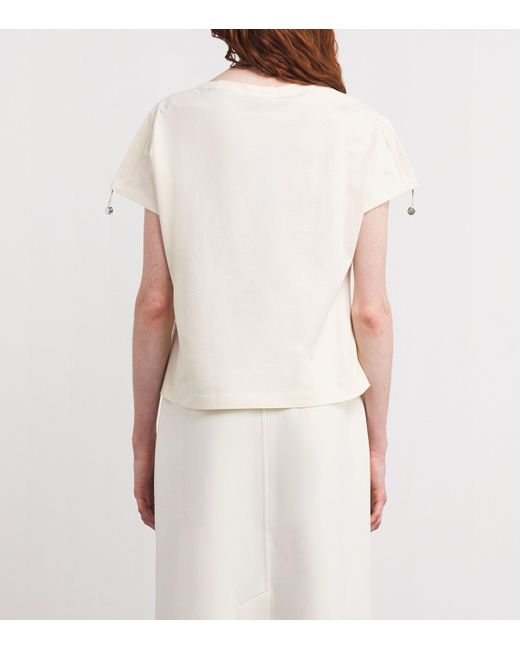 MAX&Co. White Cotton Jersey And Canvas Top