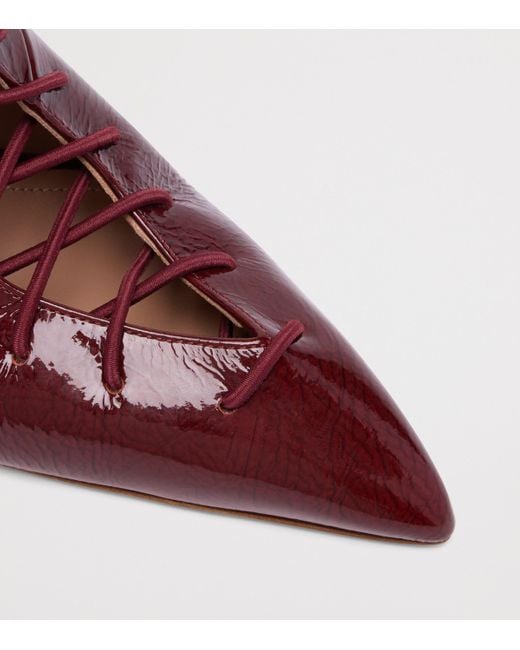 Malone Souliers Red Patent Leather Alia Slingback Pumps 90