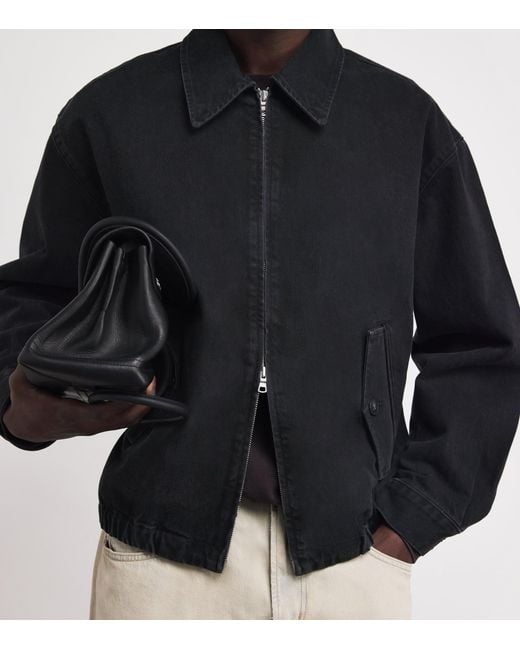 Agolde Black Denim Torres Bomber Jacket for men