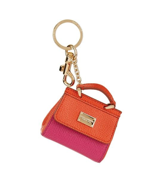 Dolce & Gabbana Red Mini Sicily Handbag Keyring