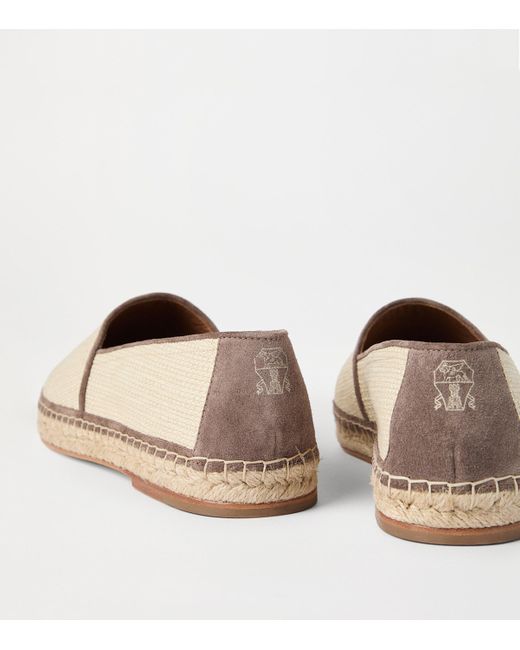 Brunello Cucinelli Natural Raffia And Leather Espadrilles for men