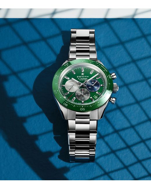 Zenith Green Stainless Steel Chronomaster Sport Watch 41mm