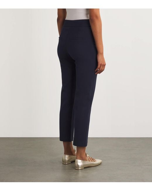 Veronica Beard Blue Woven Cropped Renzo Trousers