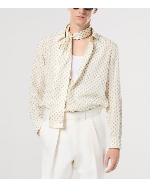 Tom Ford White Silk Micro-Pattern Shirt for men