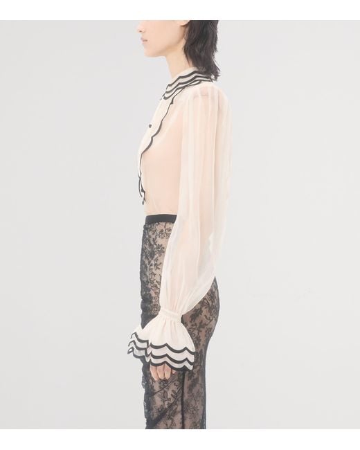 Valentino White Silk Embroidered Shirt