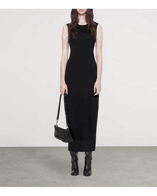 AllSaints Black Jersey Ilia Midi Dress