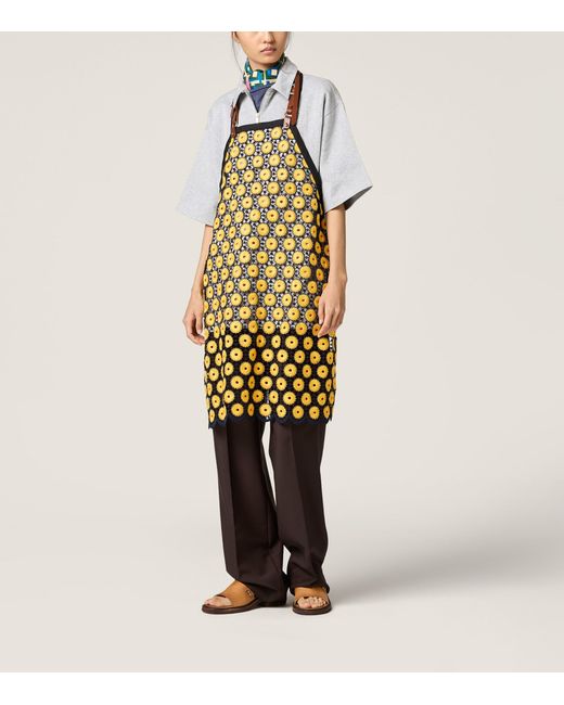 Miu Miu Metallic Cotton-Blend Macramé Apron