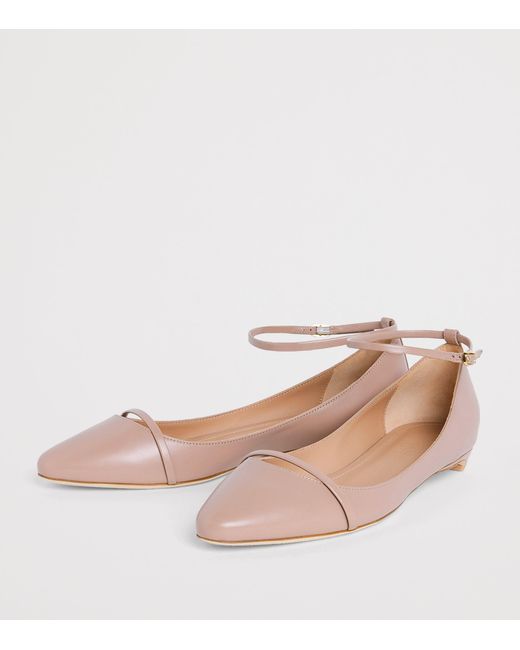 Malone Souliers Pink Leather Mary Ballet Flats 10