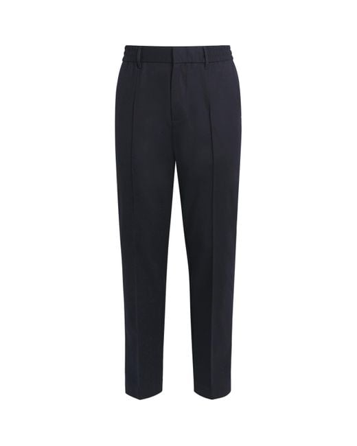 Emporio Armani Blue Stretch-Virgin Wool Trousers for men
