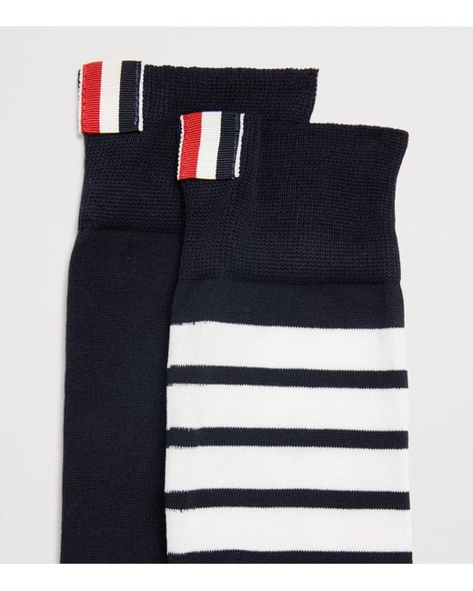 Thom Browne Blue 4-Bar Mid-Calf Socks for men