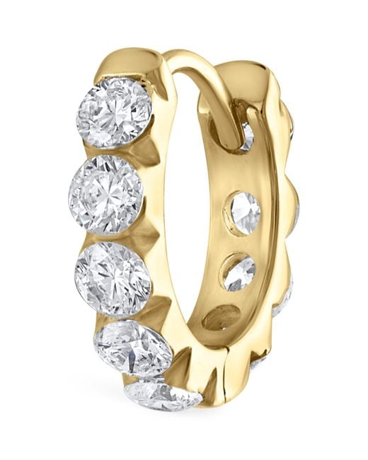 Maria Tash Metallic Invisible Set Large Diamond Eternity Hoop Earring