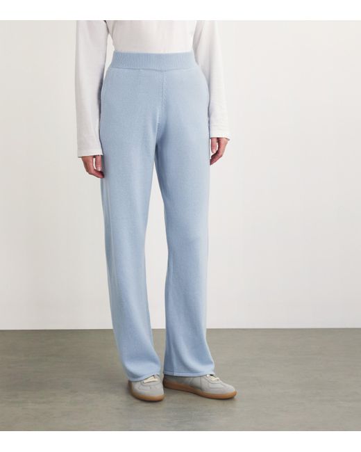 Harrods Blue Cashmere Wide-Leg Sweatpants