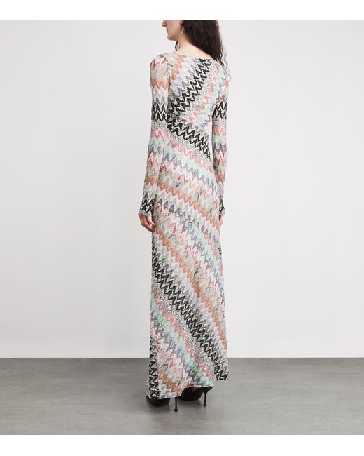 Missoni White Zigzag Maxi Dress