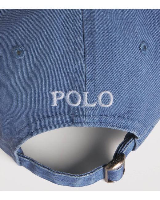 Polo Ralph Lauren Blue Cotton Polo Pony Baseball Cap for men
