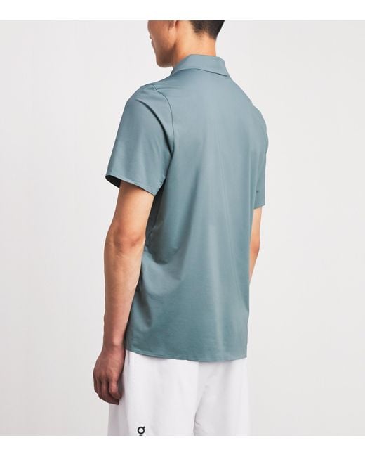 On Shoes Blue Court Polo Shirt for men