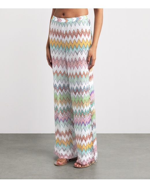 Missoni White Zigzag Wide-Leg Trousers