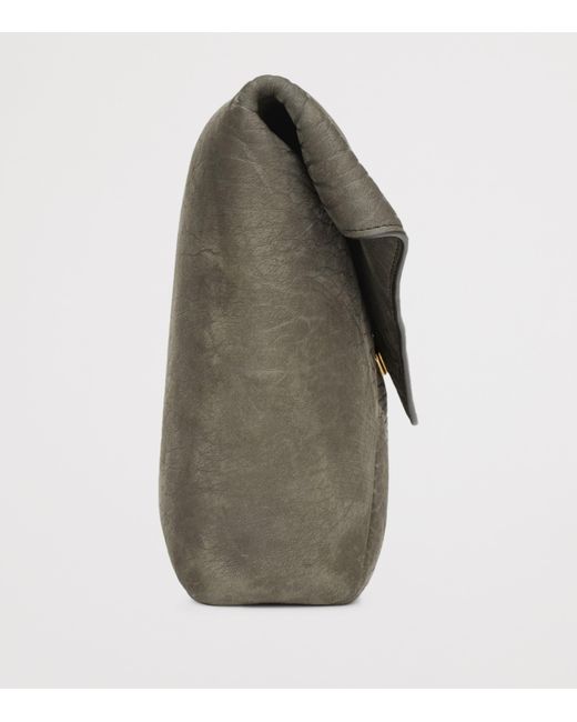 Saint Laurent Gray Large Cassandre Envelope Pouch