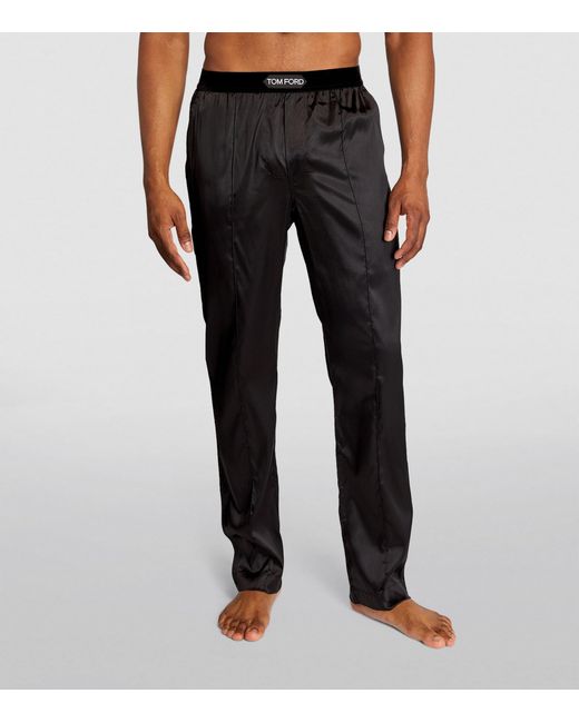 Tom Ford Black Stretch-Silk Pyjama Bottoms for men
