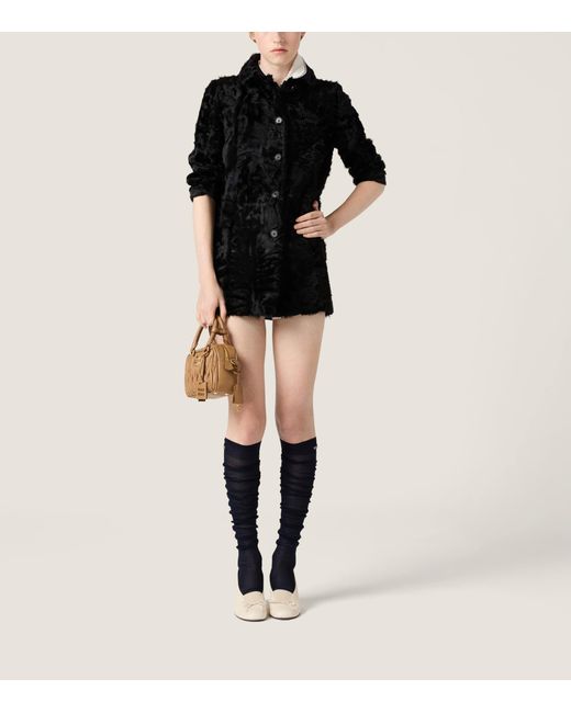 Miu Miu Black Shearling Coat