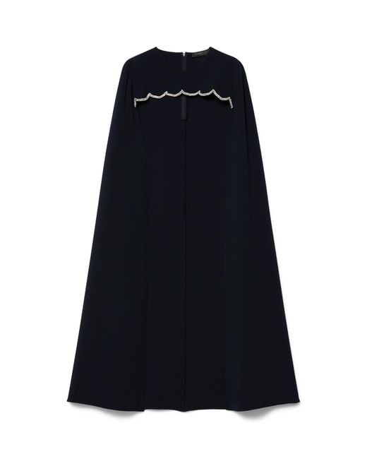 Marina Rinaldi Black Cape-Detail Midi Dress