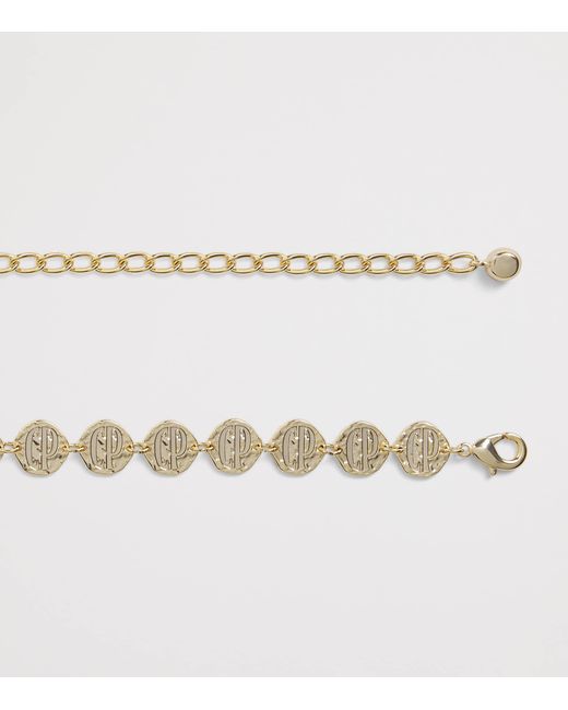Claudie Pierlot Metallic Logo Embossed Chain Belt
