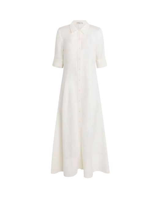 Jonathan Simkhai White Linen-Blend Claudine Midi Shirt Dress