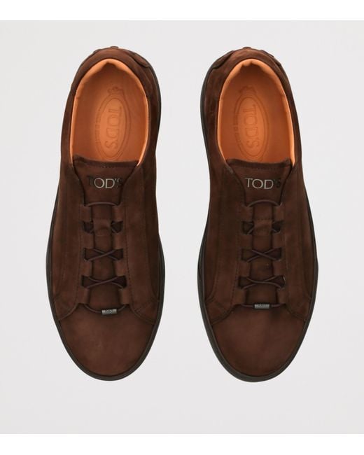 Tod's Brown Suede Elastic Cassetta Sneakers for men