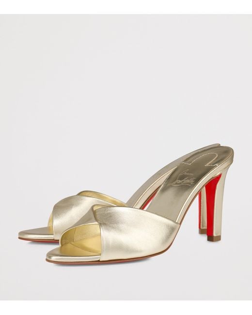 Christian Louboutin Natural Fanny Slide Nappa Leather Mules 85