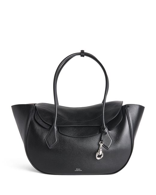 Polo Ralph Lauren Black Large Leather Polo Blaze Shoulder Bag