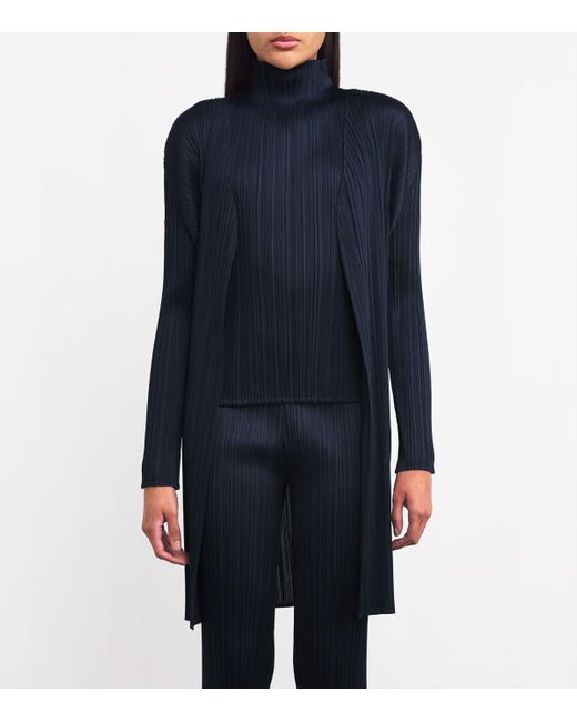 Pleats Please Issey Miyake Blue New Colorful Basics 4 Coat
