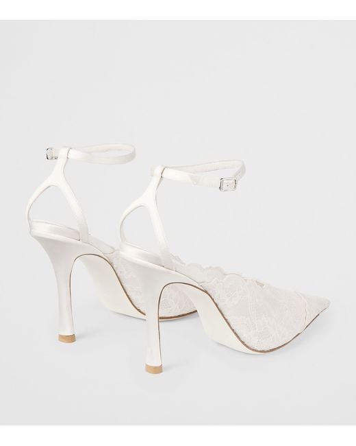 Jimmy Choo White Faiz 100 Lace Heeled Pumps