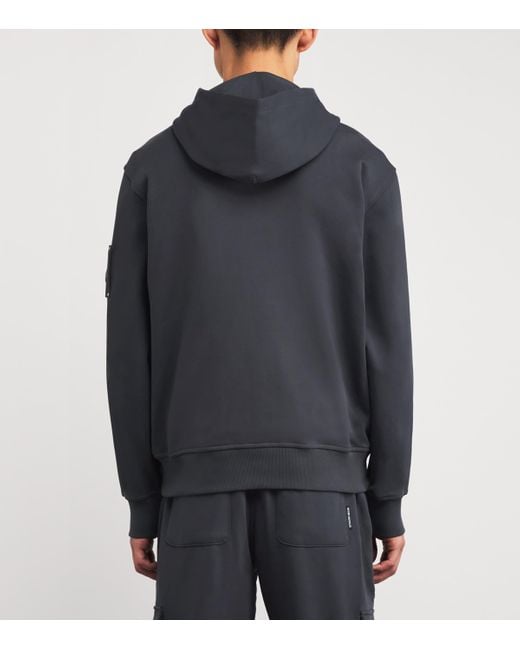 Moose Knuckles Black Cotton Hartsfield Zip-Up Hoodie for men