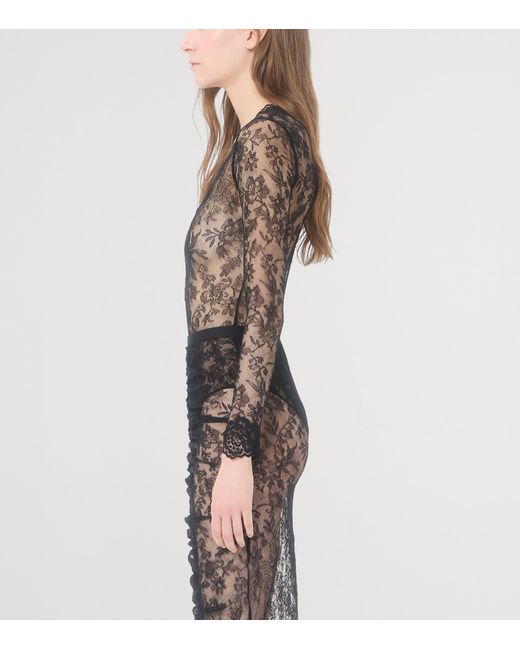 Valentino Black Stretch Lace Bodysuit