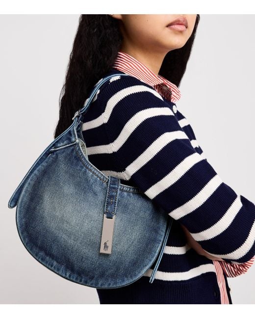 Polo Ralph Lauren Small Denim Polo Id Shoulder Bag in Blue