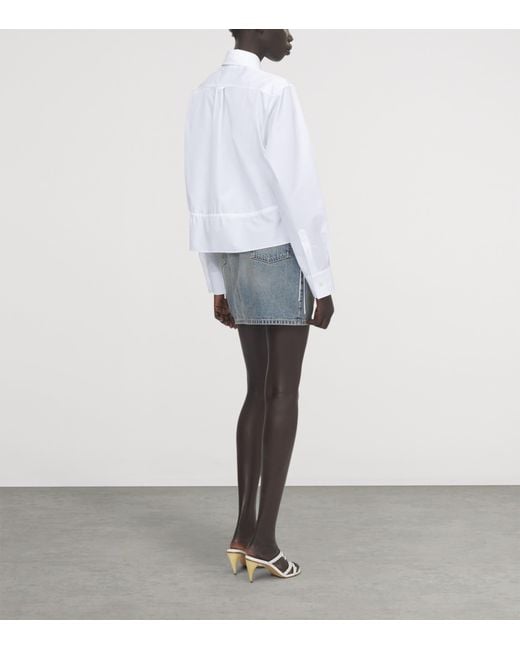 McQueen White Cotton Drawstring-Waist Shirt