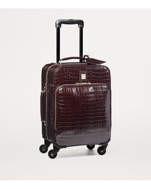 Aspinal Purple Connaught Cabin Suitcase