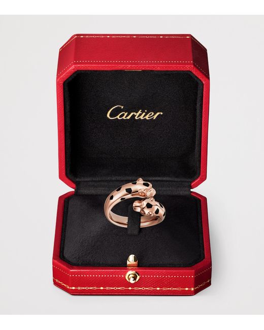 Cartier Pink Tsavorite Garnet And Onyx Panthère De Ring