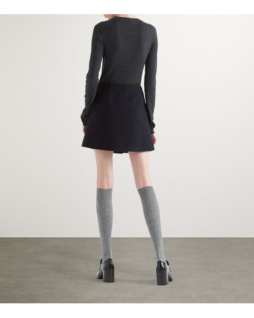 Prada Black Wool-Blend Superfine Logo Sweater