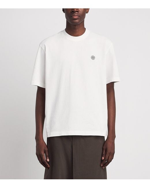Stone Island White Organic Cotton Ghost T-Shirt for men